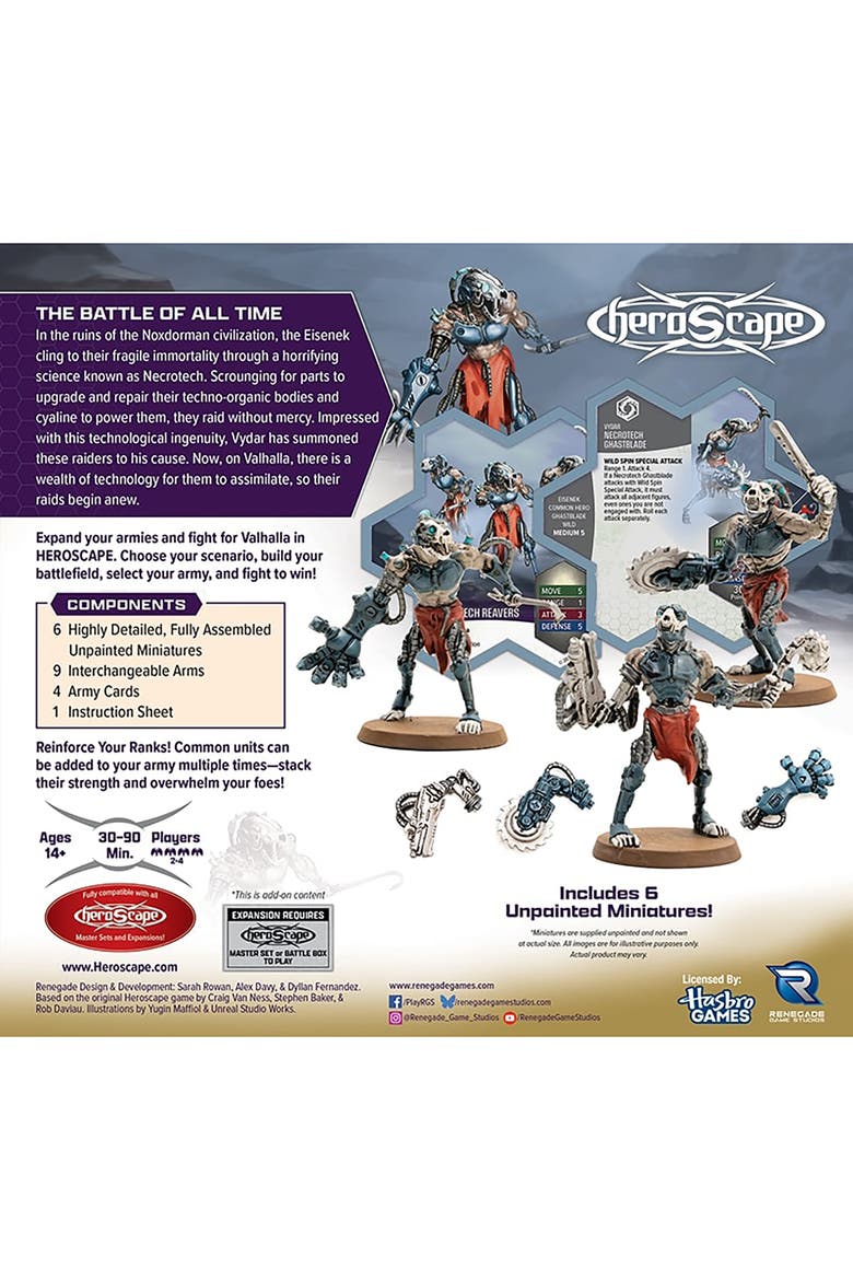 Heroscape, Upgraded Necrotech Reavers Common Army Expansion, Alternate, color, Multicolored