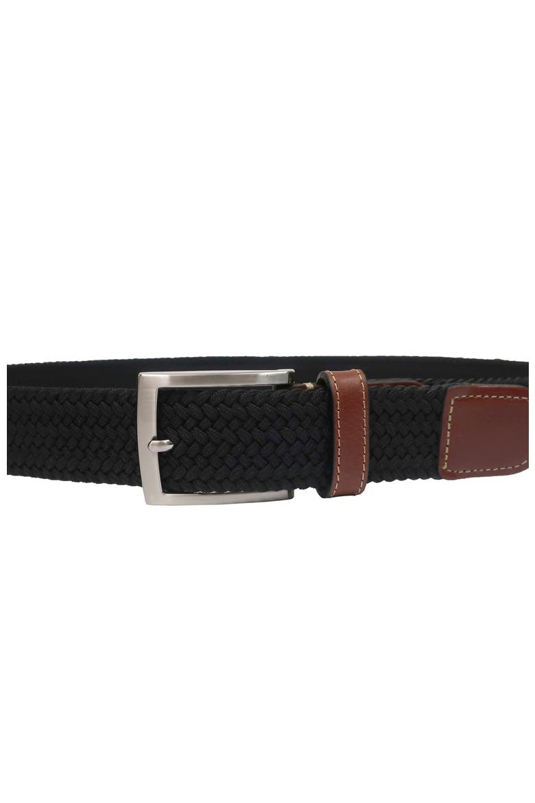 Stretch Braid with Full Grain Leather Tips, Alternate, color, Black