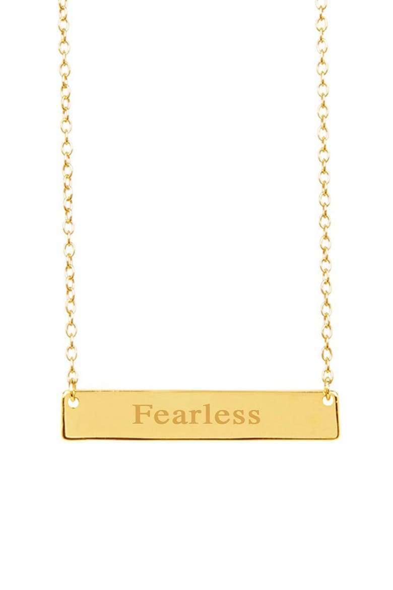 14K Yellow Gold Plated Sterling Silver Inspirational Bar Pendant Necklace, Main, color, GOLD