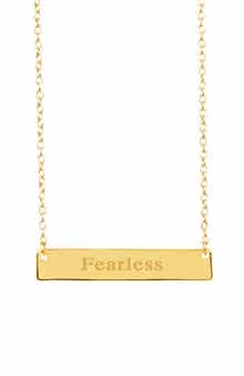 Sterling Forever 14K Yellow Gold Plated Sterling Silver Inspirational Bar Pendant Necklace