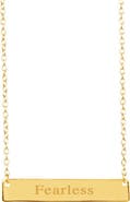 Sterling Forever 14K Yellow Gold Plated Sterling Silver Inspirational Bar Pendant Necklace