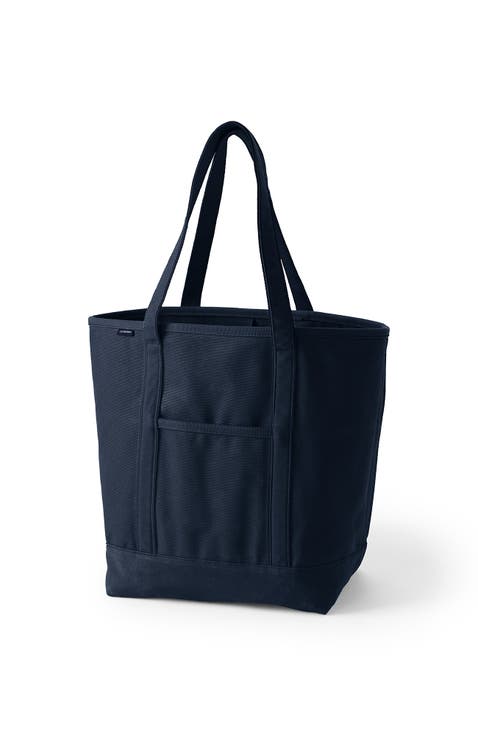 Open Top Long Handle Canvas Tote Bag