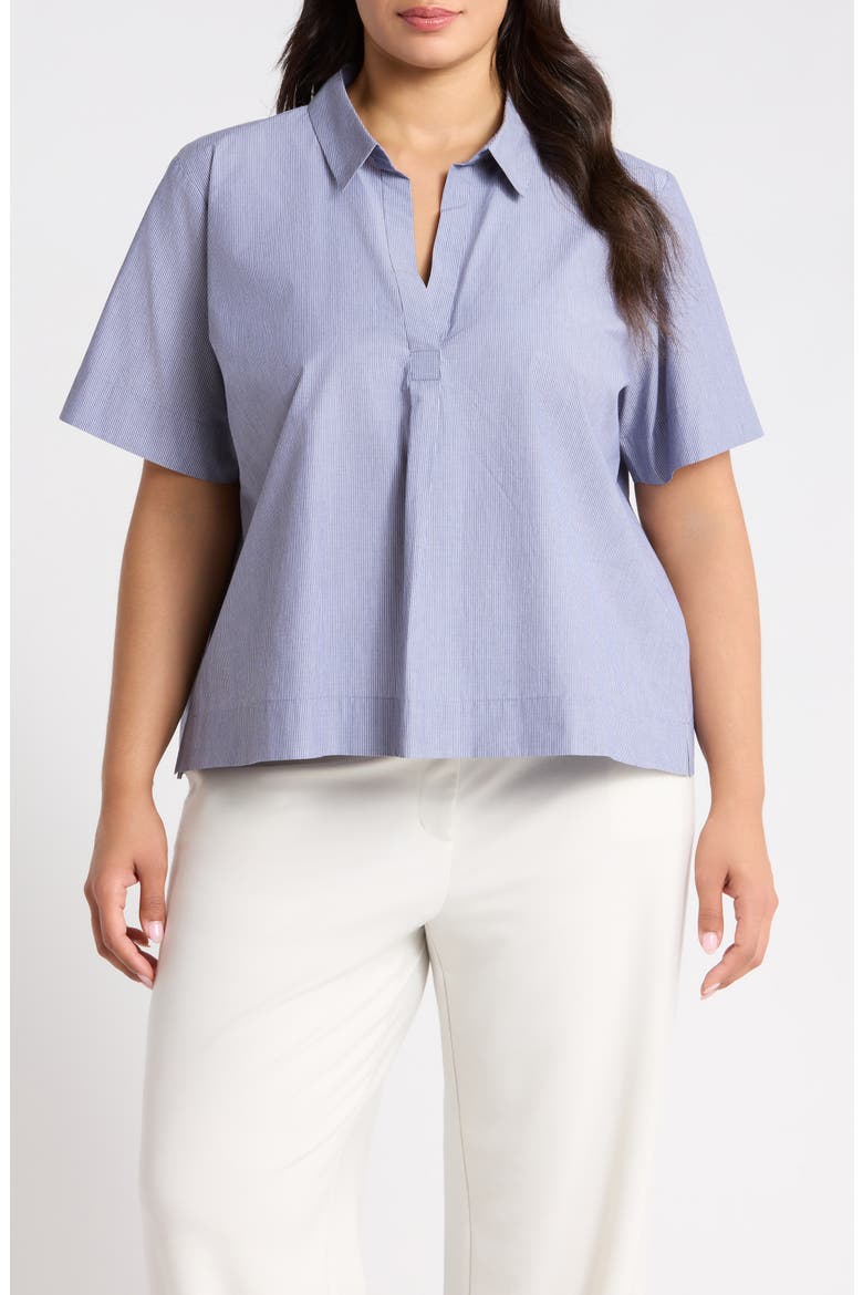 Johnny Collar Organic Cotton Top, Main, color, INFINITY