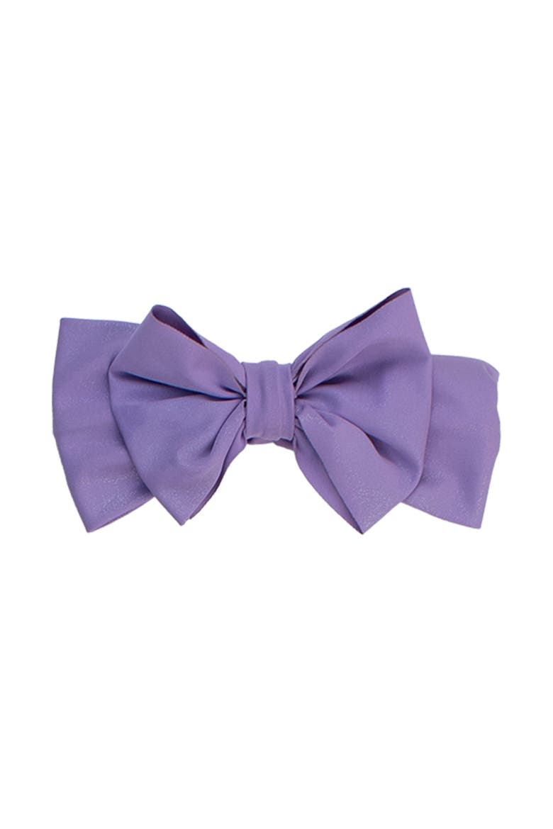 Girls UPF50+ Shimmer Swim Bow Headband, Main, color, Wisteria Purple