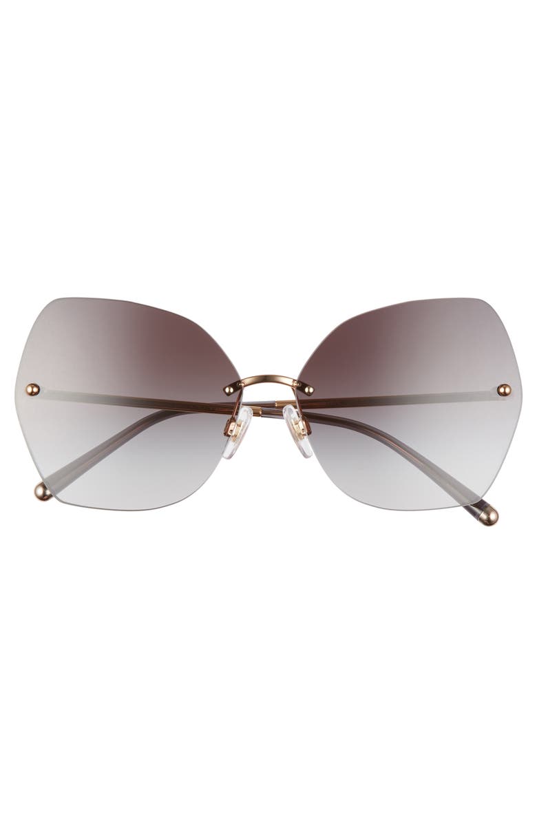 Dolce&Gabbana Lucia 64mm Mirrored Oversize Butterfly Sunglasses, Alternate, color, 