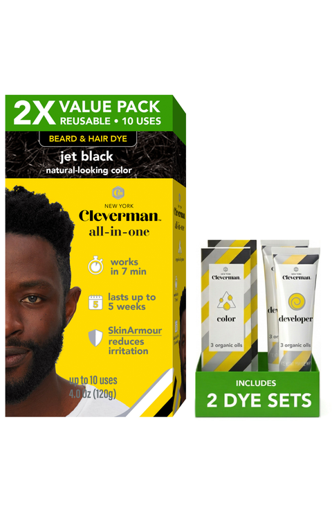 2X Pack Coarse & Coily Hair · Reusable Beard & Hair Dye Kit
