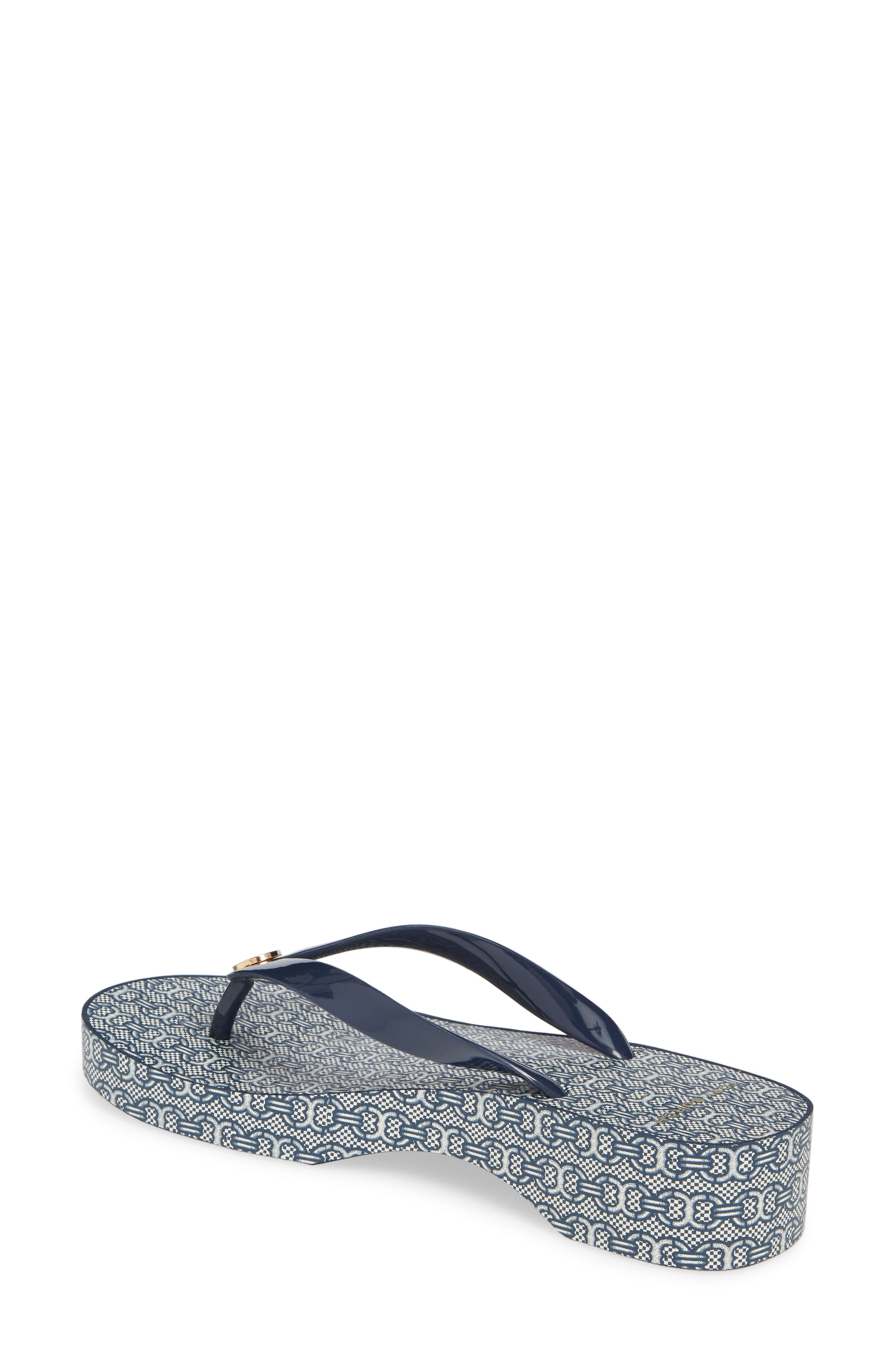 Wedge Flip Flop, Alternate, color, TORY NAVY/ NAVY GEMINI JACQUAR