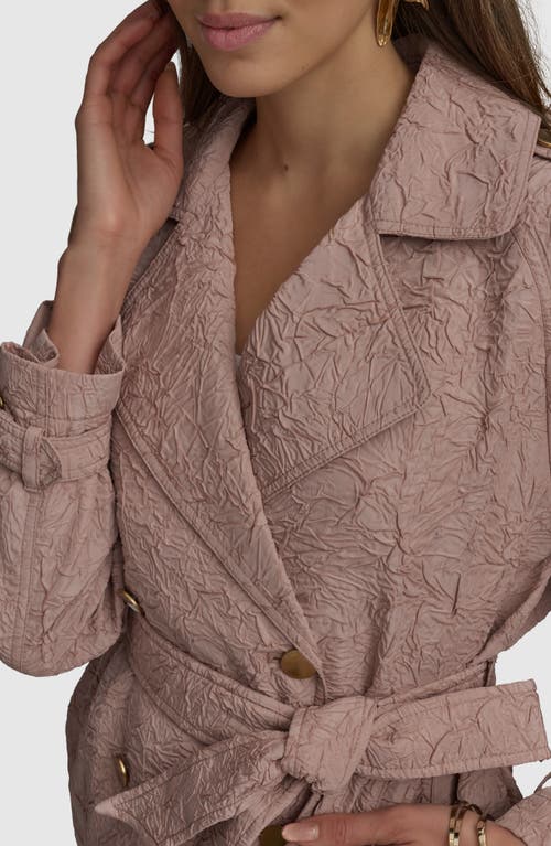 Donna Karan New York Textured Double Breasted Trench Jacket In Apricot Haze