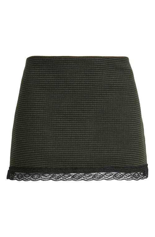 Bella Venice The Lucille Houndstooth Miniskirt In Green