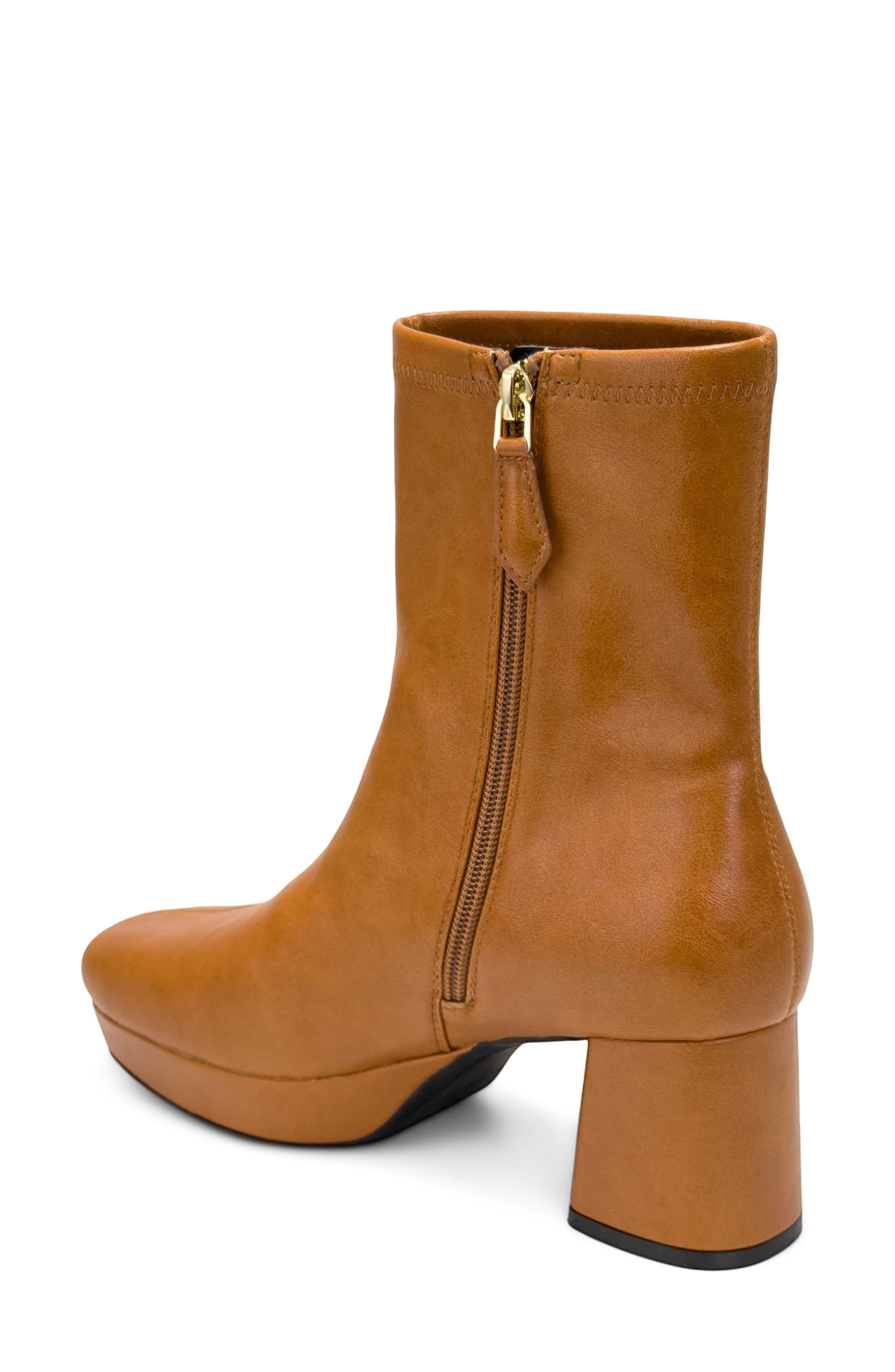 Sussex Faux Leather Platform Bootie, Alternate, color, JAVA