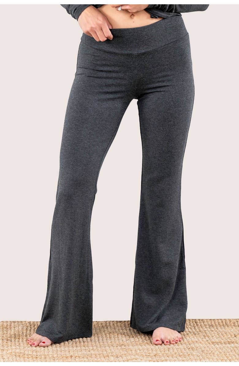 JJwinks Butt, Seriously Petite Flare Lounge & Sleep Pants with Pockets, Alternate, color, Charcoal