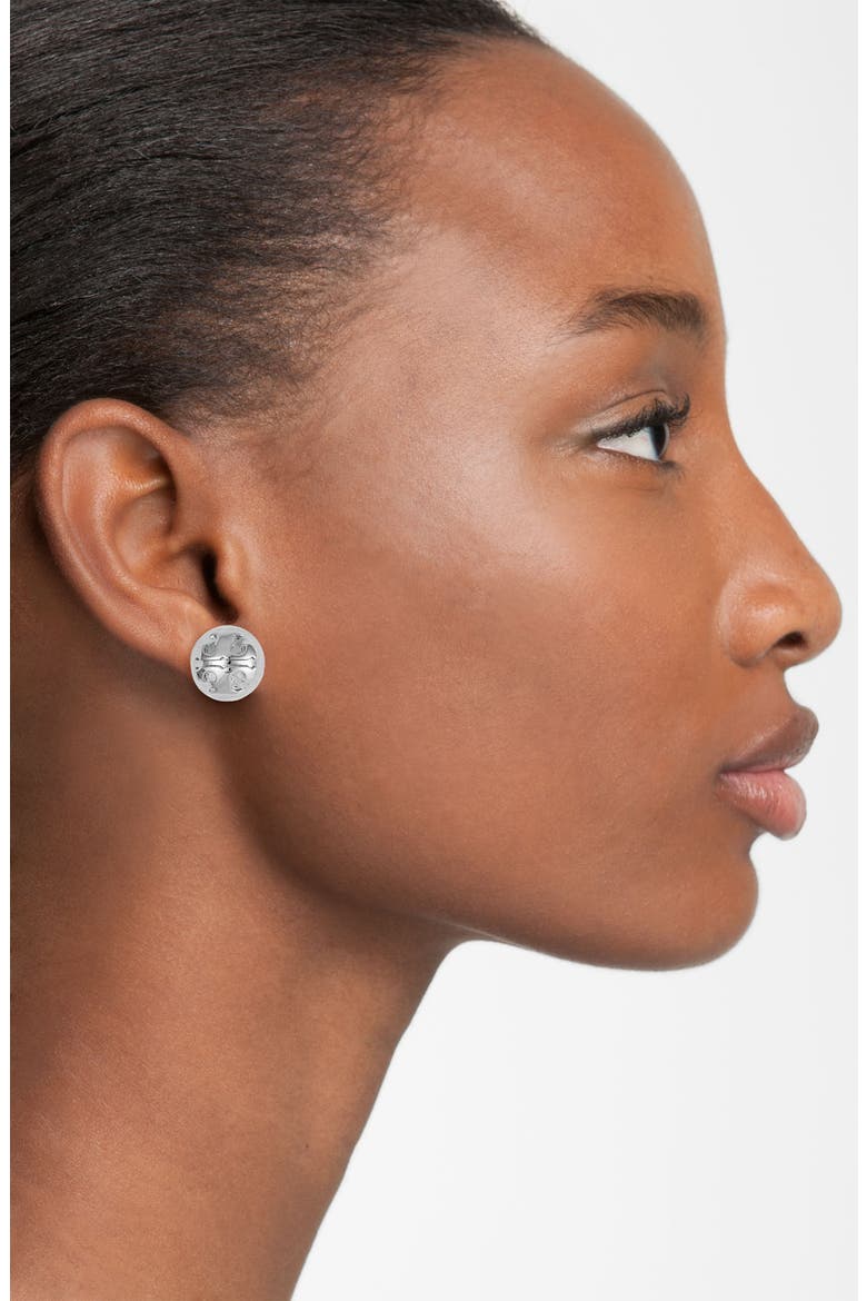 Small Domed Stud Earrings, Alternate, color, SILVER