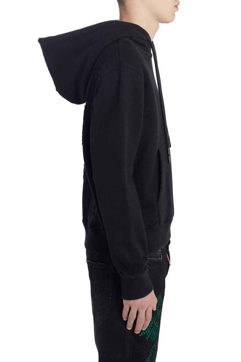 Arrow Logo Slim Hoodie, Alternate, color, BLACK SILVER
