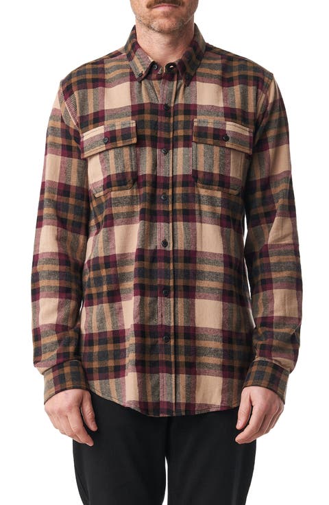 Abbott Plaid Brushed Cotton Button-Up Shirt