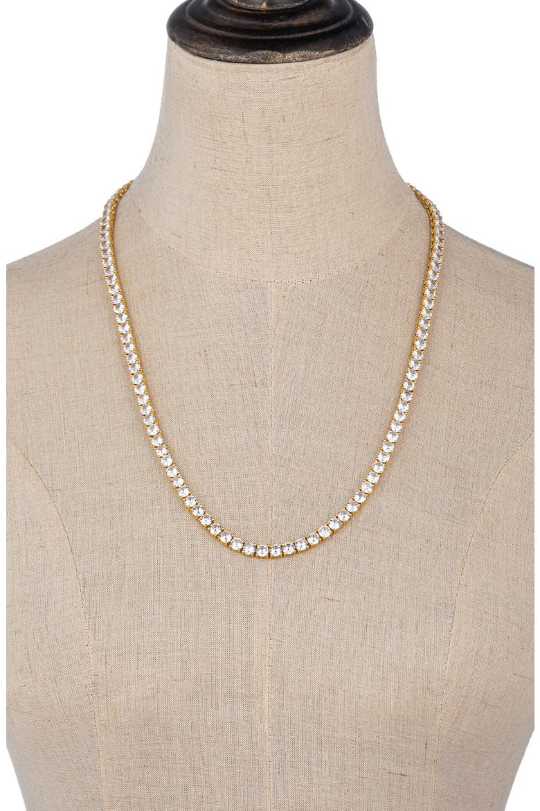 Men's Lincoln Cubic Zirconia Tennis Necklace, Alternate, color, WHITE/ GOLD
