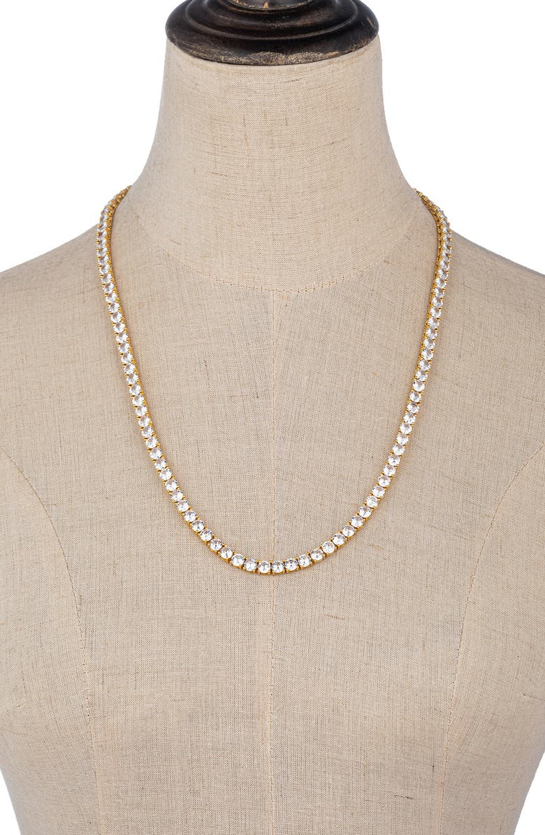 EYE CANDY LOS ANGELES Men's Lincoln Cubic Zirconia Tennis Necklace, Alternate, color, White/ Gold