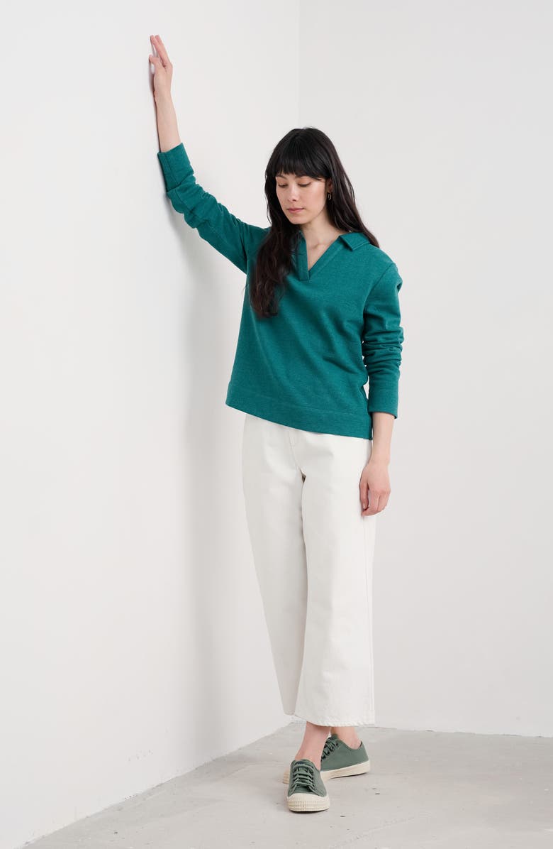 Seasalt Cornwall Clear Wing Organic Cotton Johnny Collar Sweatshirt, Alternate, color, Melange Emulsion