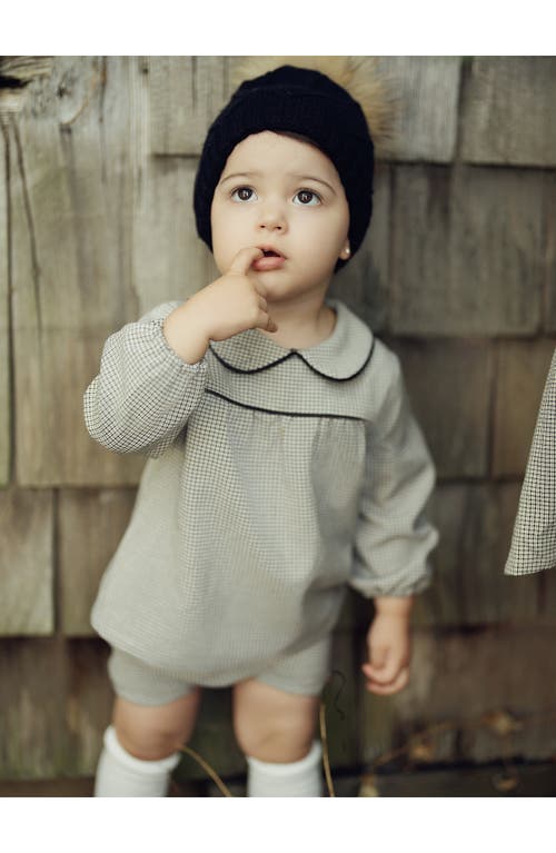 Maniere Manière Check Peter Pan Collar Top & Shorts Set In Black/white