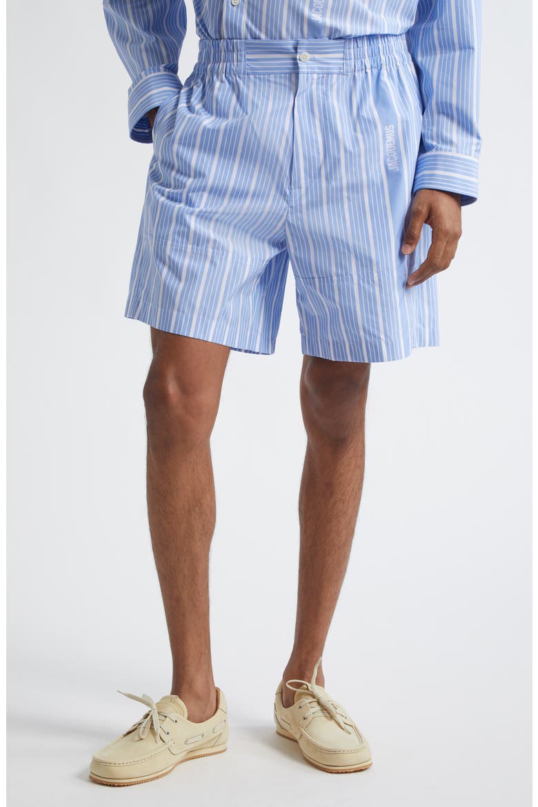 Le Short Aloe Stripe Shorts, Main, color, BLUE