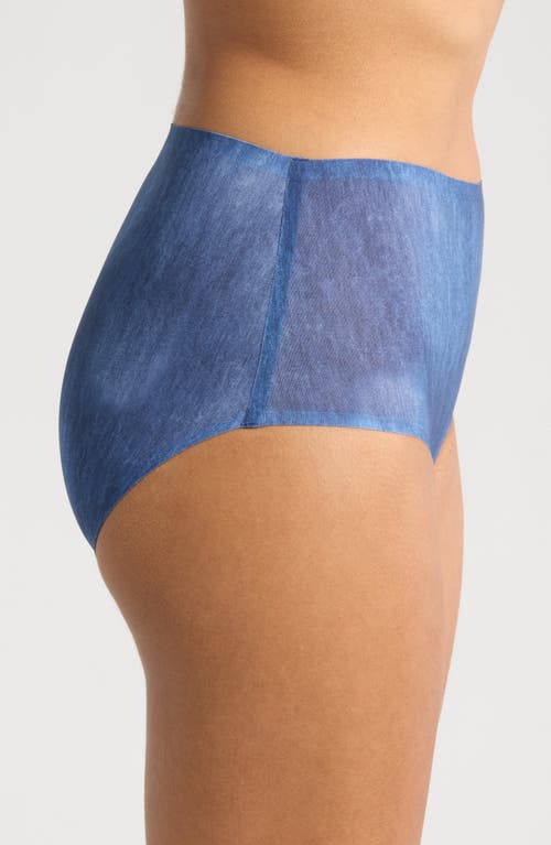Chantelle Lingerie Soft Stretch High Waist Briefs In Blue Denim Print