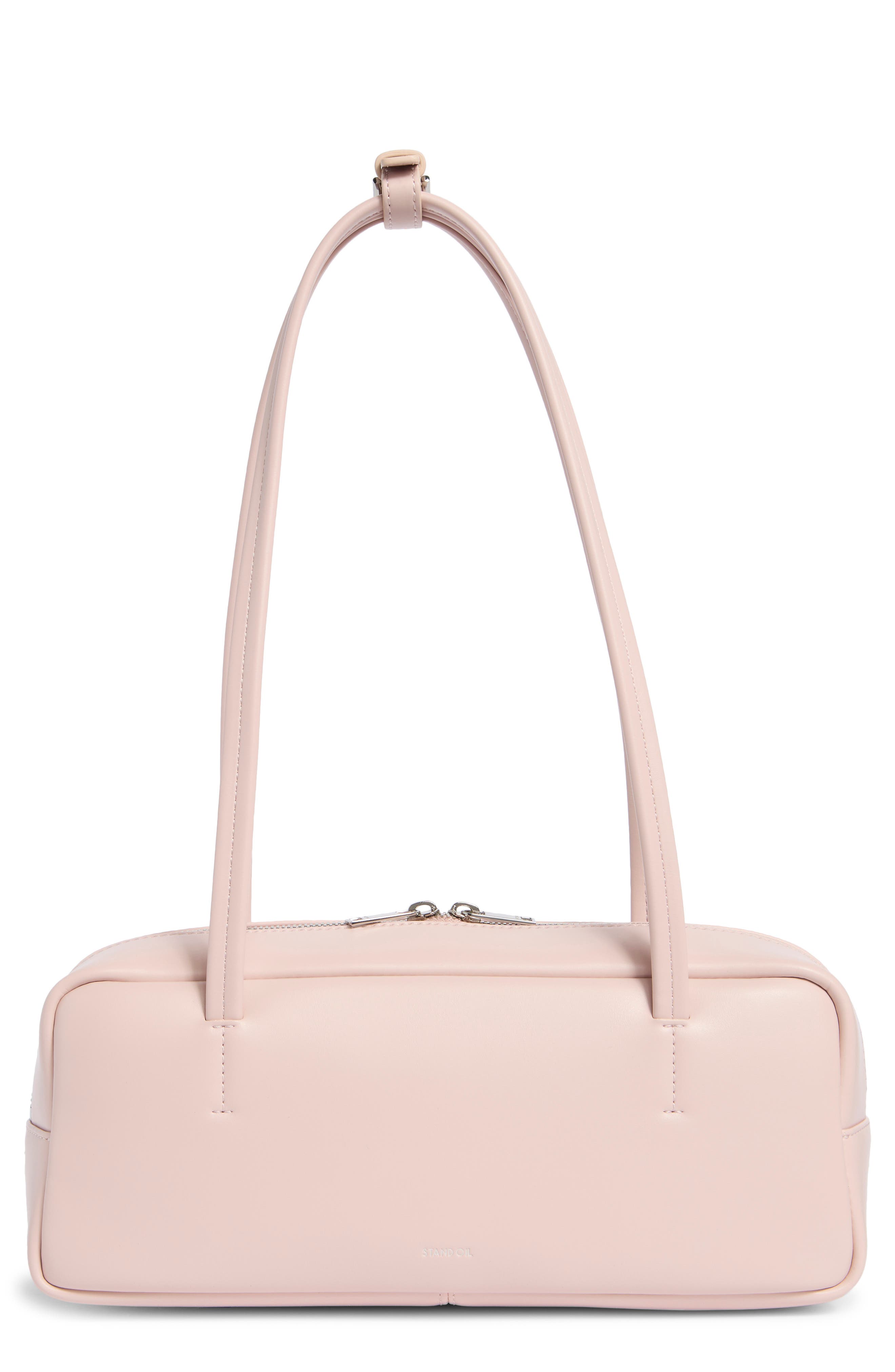 Stand Oil More Faux Leather Baguette Bag, Main, color, Baby Pink
