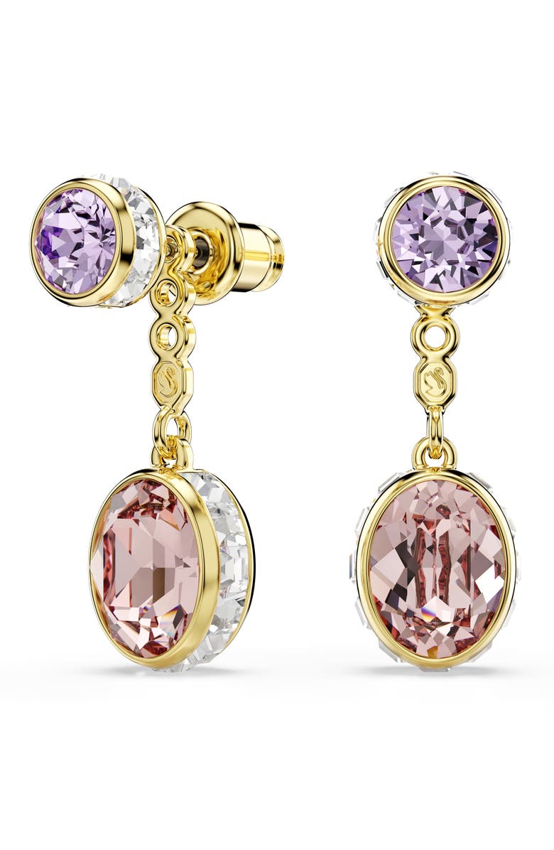 Swarovski Chroma Crystal Drop Earrings, Main, color, Gold/ Multi