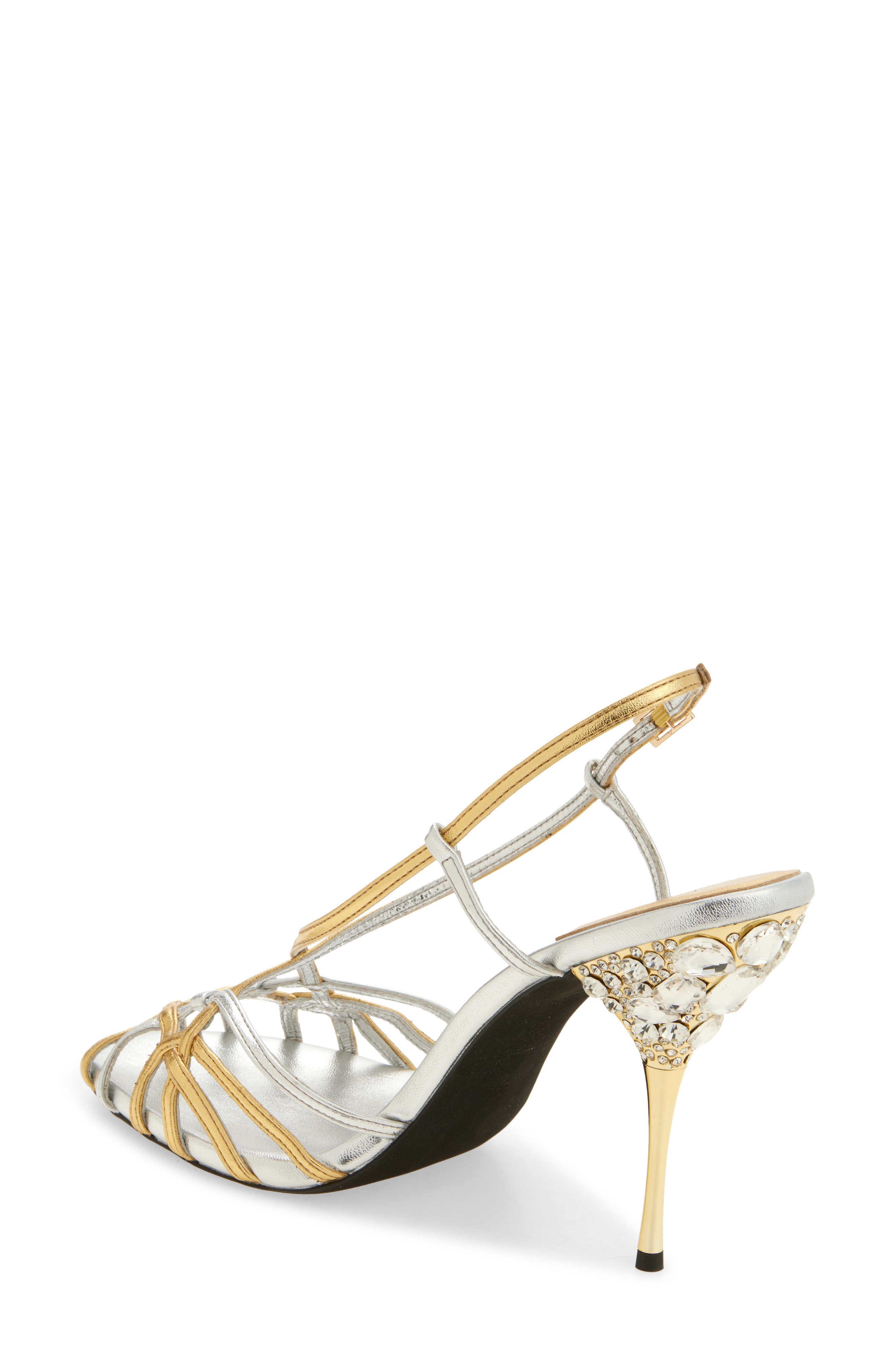 Jeffrey Campbell Epiphany Slingback Sandal, Alternate, color, Silver Gold
