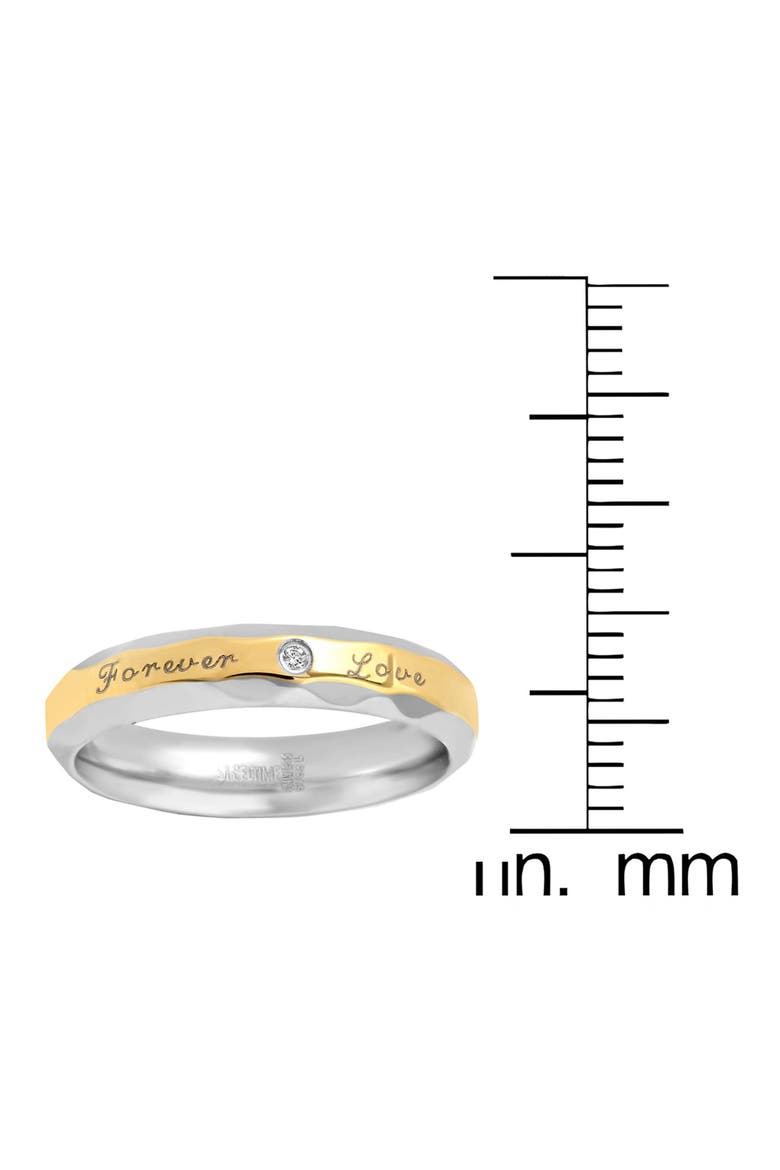 Simulated Diamond Two-Tone Ring, Alternate, color, SILVER/GOLD