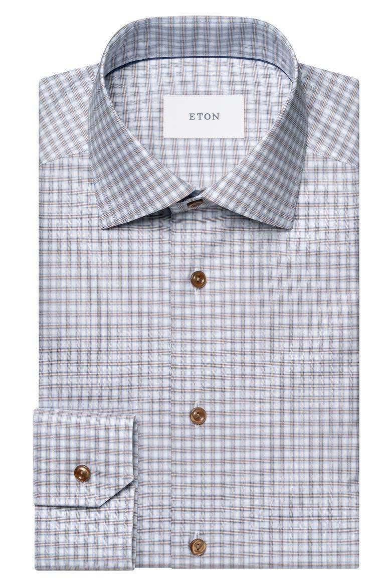 Slim Fit Check Cotton & Tencel Lyocell Shirt, Alternate, color, LIGHT BLUE
