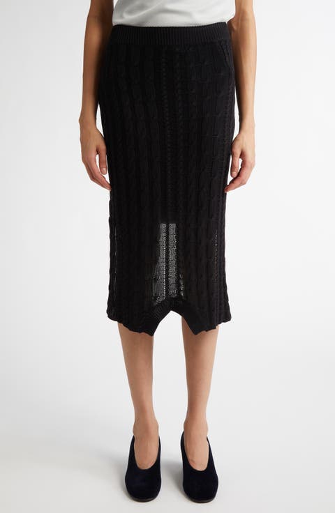 Samira Cable Knit Midi Sweater Skirt