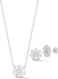 GLAZE JEWELRY Cubic Zirconia Pendant Necklace & Stud Earrings Set