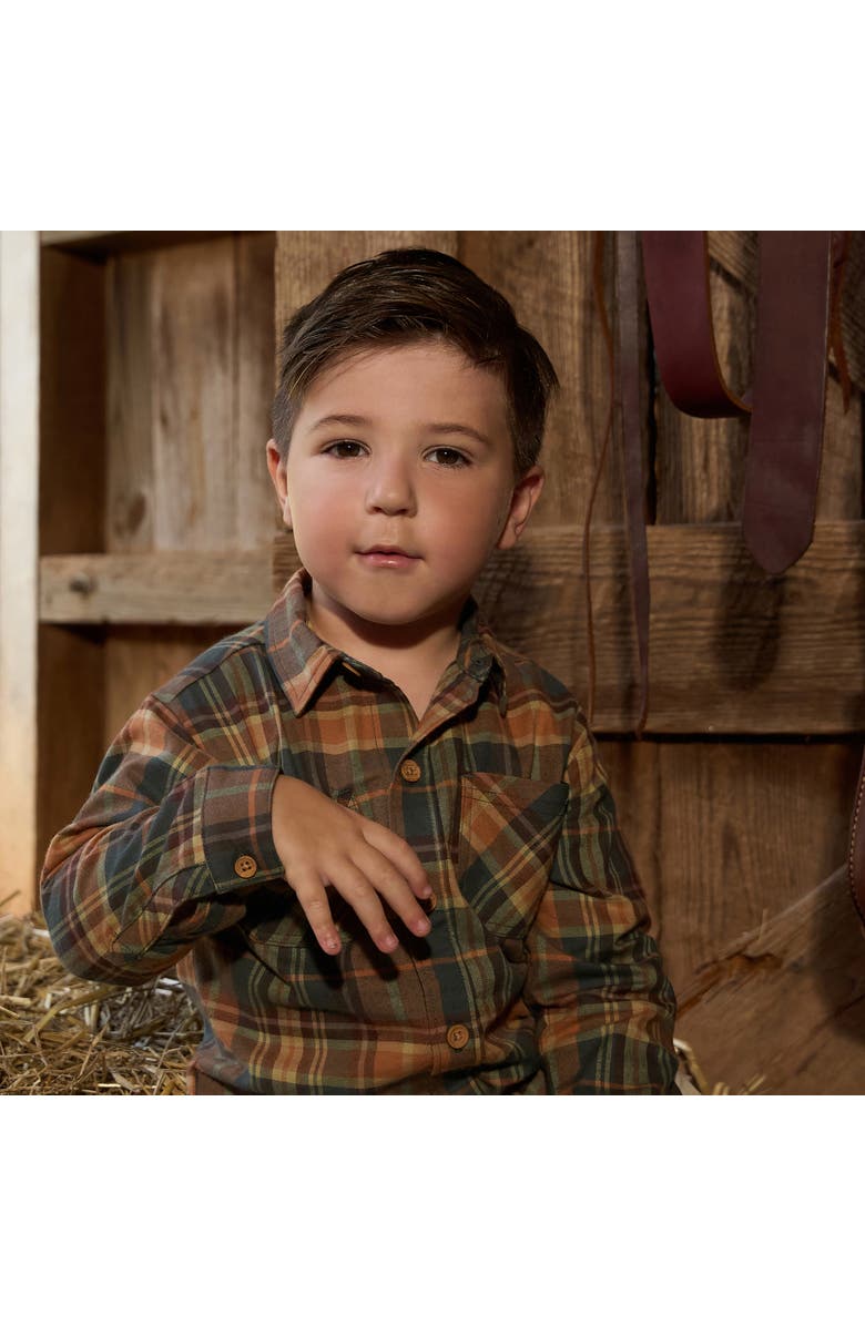 Modern Moments<sup>™</sup> by Gerber Button Down Plaid Shirt and Pant Set, Alternate, color, Brown Plaid