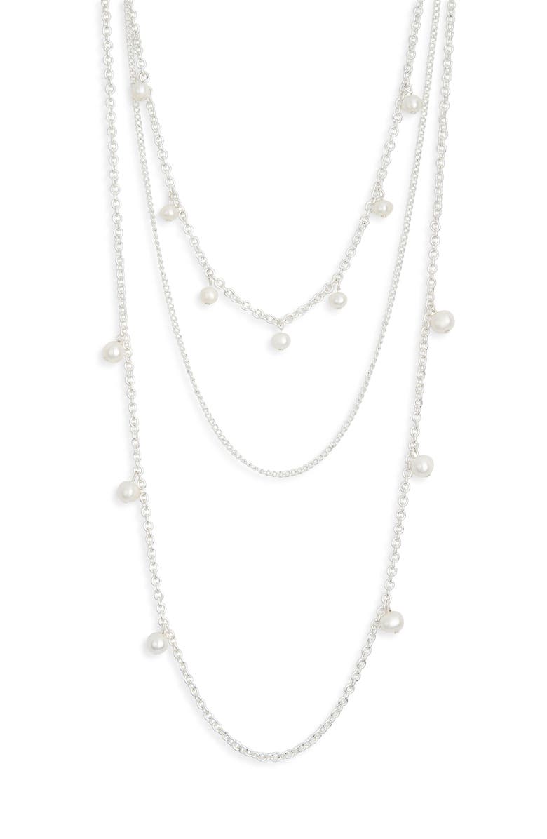 Karine Sultan Faux Pearl Layered Necklace, Main, color,