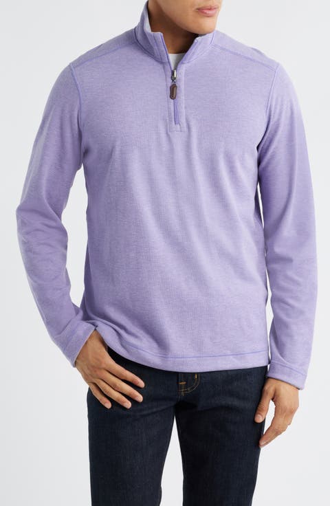 Icon Reversible Cotton Blend Quarter Zip Pullover
