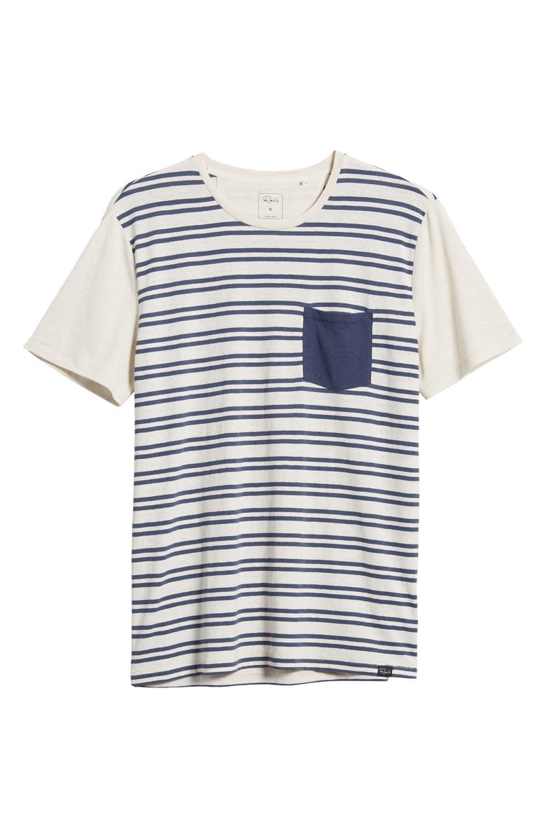 Rails Valencia Stripe Hemp & Organic Cotton Pocket T-Shirt, Alternate, color, 