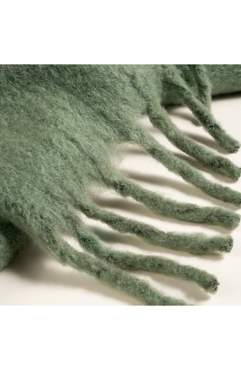 Zsa Zsa Zsu Ropar Fringed Acrylic Wool Throw 55X71 In, Alternate, color, Green