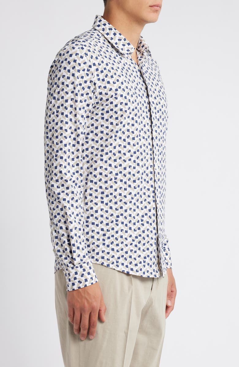 BOSS Roan Stretch Button-Up Shirt, Alternate, color, Bge/Khaki