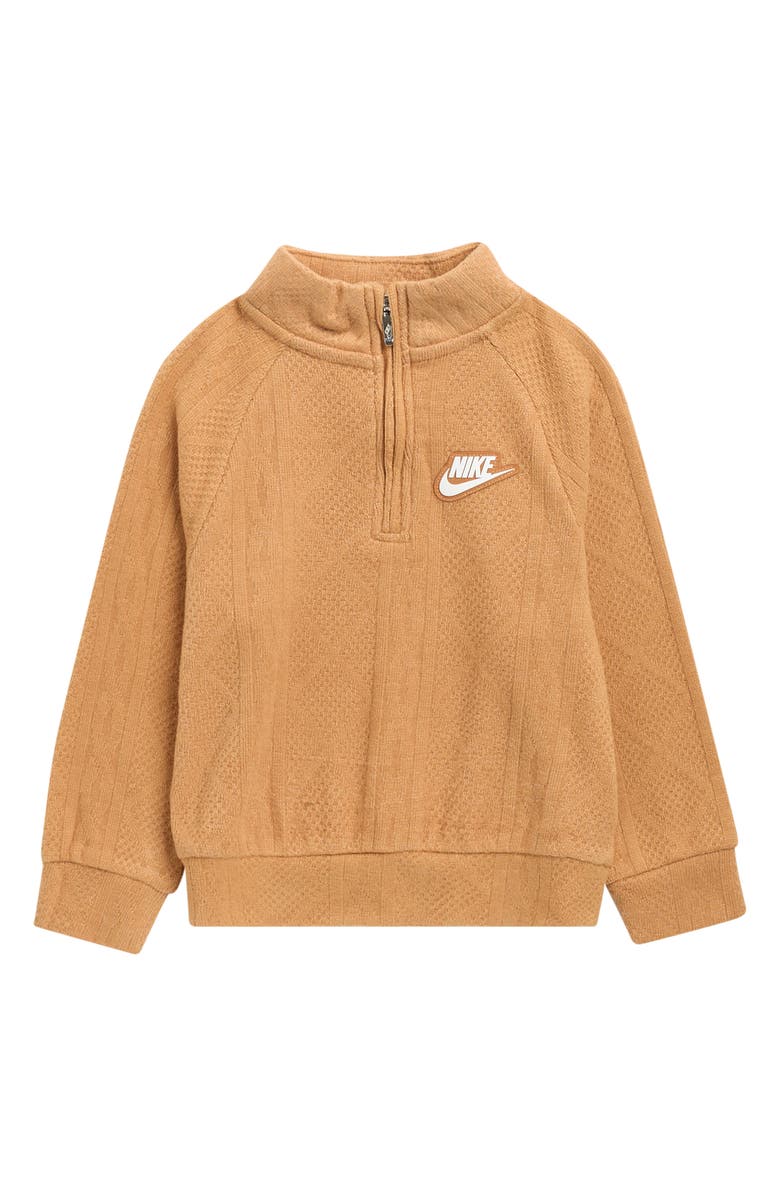 Nike Kids' Textured Half-Zip Knit Pullover, Main, color, Flax Heather