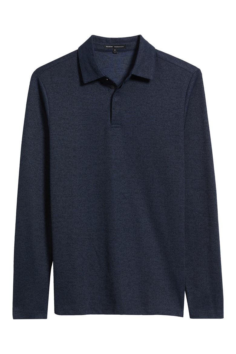 Glendale Long Sleeve Cotton Blend Polo, Alternate, color, NAVY