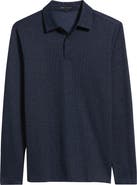 Robert Barakett Glendale Long Sleeve Cotton Blend Polo