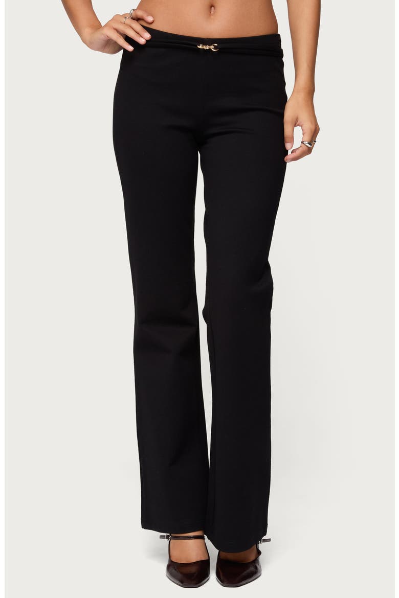 Metiza Belted Flare Pants, Main, color, BLACK