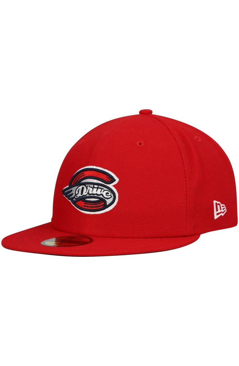 New Era Men's New Era Red Greenville Drive Authentic Collection Team Home 59FIFTY Fitted Hat, Main, color, Red