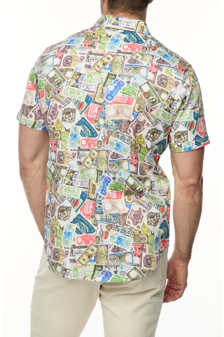 The Heist Short Sleeve Cotton Button-Up Shirt, Alternate, color, WHITE MULTI