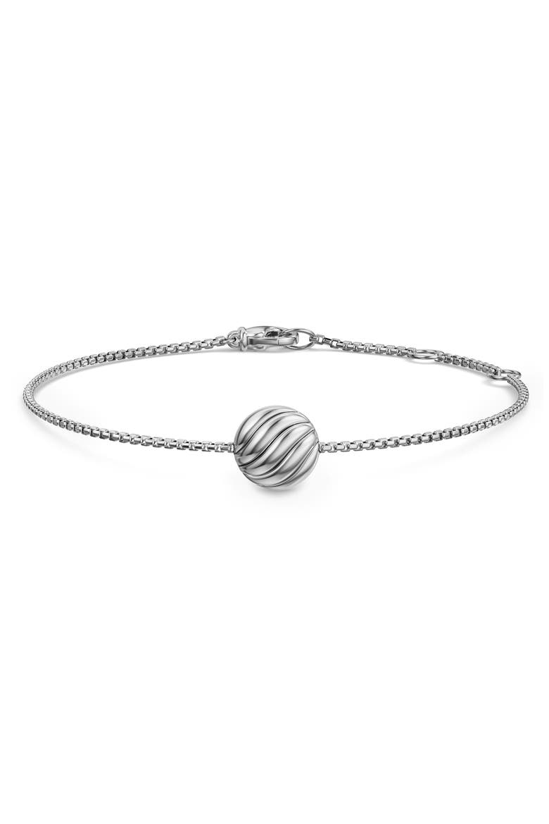 Sculpted Cable Center Station Chain Bracelet in Sterling Silver, 10mm, Alternate, color, SILVER