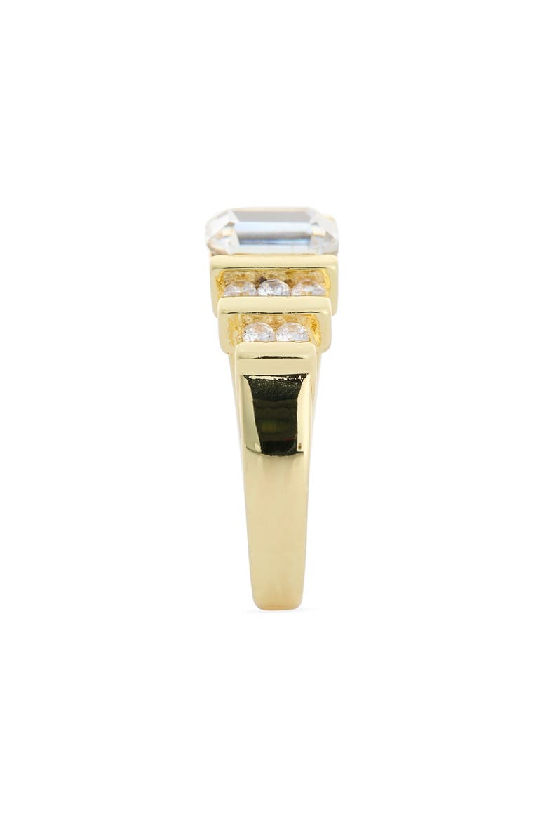 Emerald Cut Ring, Alternate, color, CLEAR/GOLD