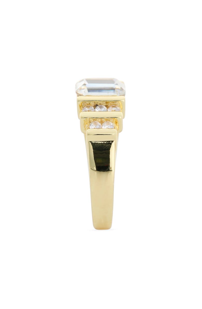 Covet Emerald Cut Ring, Alternate, color, Clear/ Gold