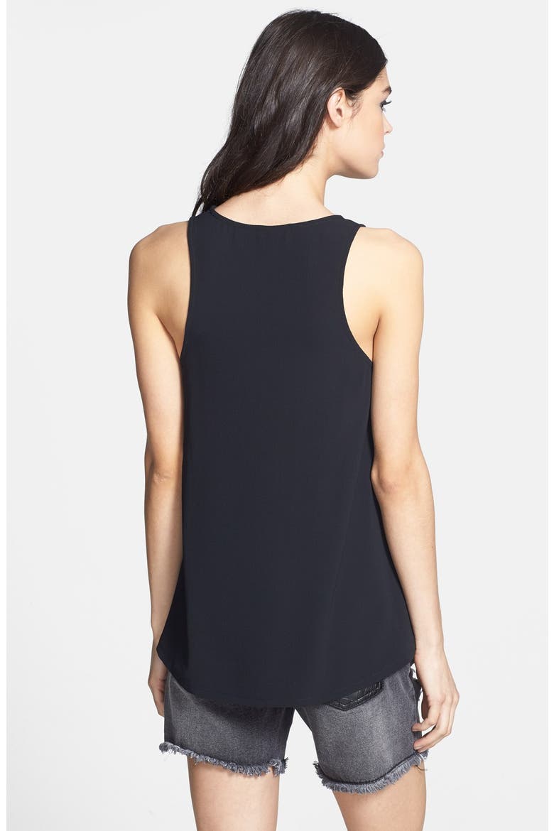 Front Cutout Woven Tank, Alternate, color, BLACK
