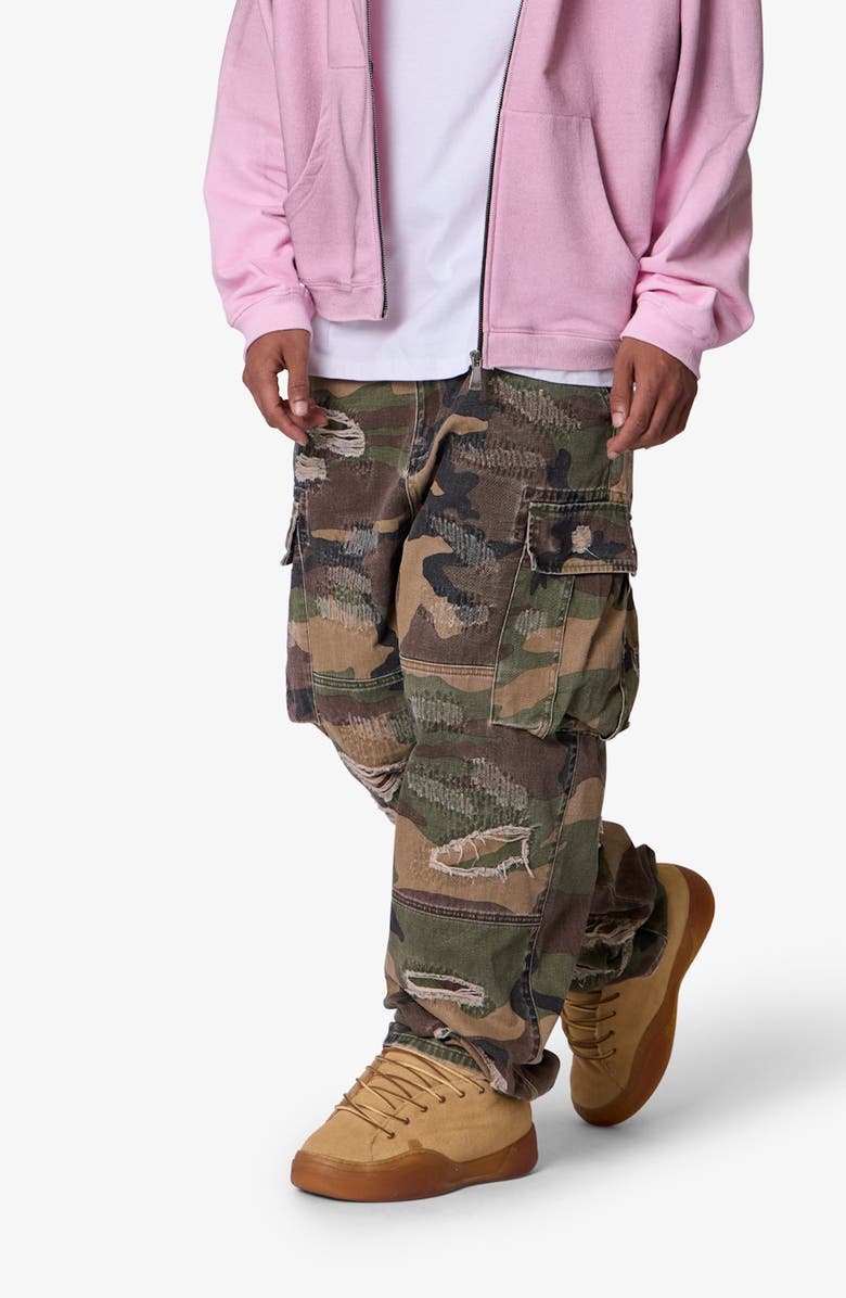 mnml Ultra Baggy Ripstop Cargo Pants, Alternate, color, Woodland Camo