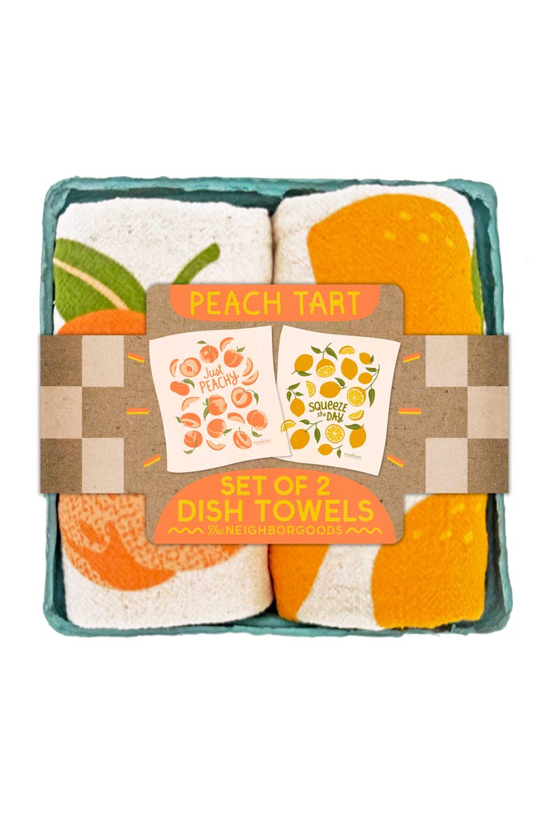 Peach Tart - Dish Towel Set of 2, Main, color, No Color