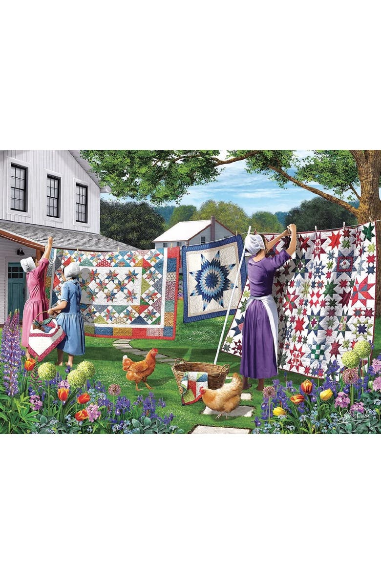 Sunsout Quilts in the Backyard 500 piece Jigsaw Puzzle for Adults, Alternate, color, Multicolor